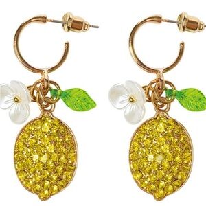 Beautiful Gold Lemon Charm Earrings
